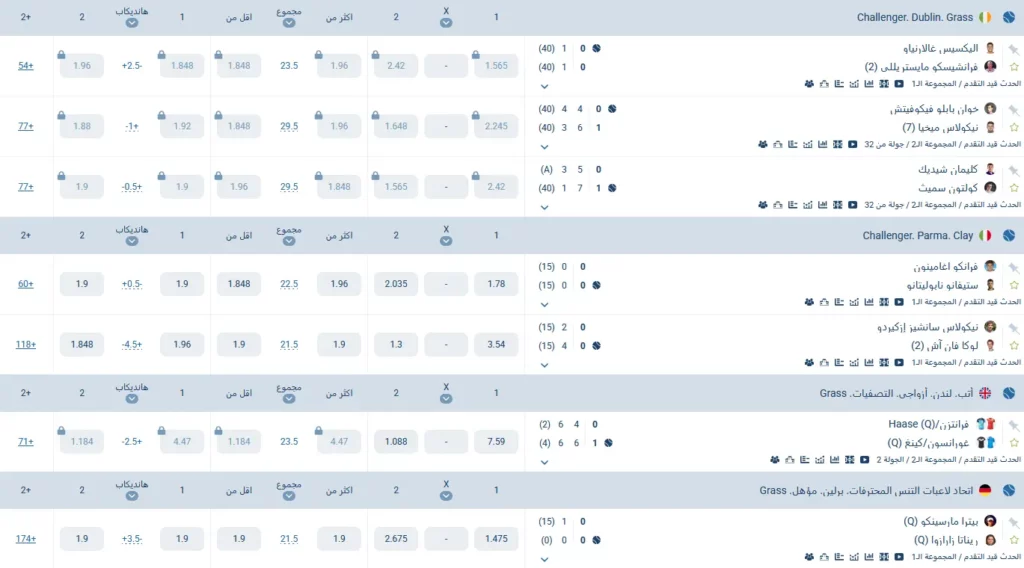 المراهنات المباشرة على 1xBet